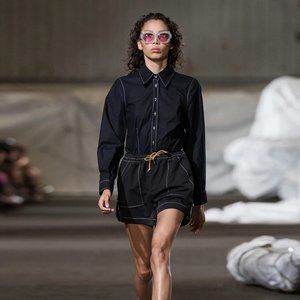 Ganni Cinnober Contrast-stitch Black Shorts Euro 36/ US 2-4